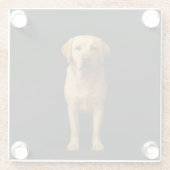Black 4 Luxe Glass coaster, Minimalist Labrador ガラスコースター (裏面)