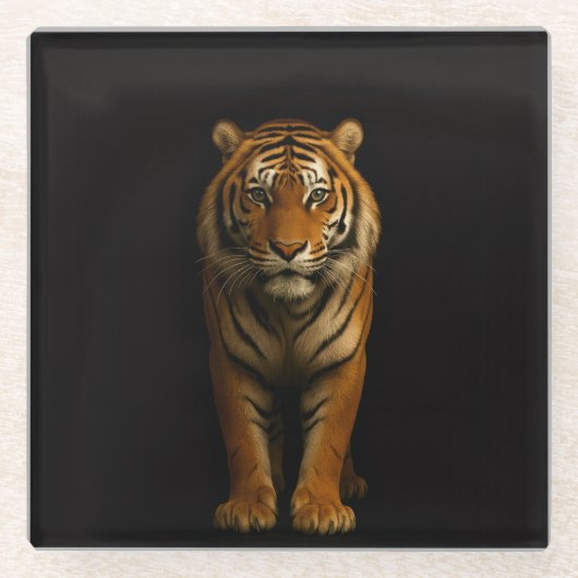 Black 4 Luxe Glass coaster, Noble Tiger ガラスコースター (正面)