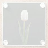 Black 4 Luxe Glass coaster, Pearl White Tulip ガラスコースター (裏面)