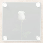 Black 4 Luxe Glass coaster, Pure White Rose ガラスコースター (裏面)