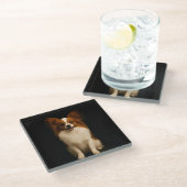 Black 4 Luxe Glass coaster, Refined Papillon ガラスコースター (アングル)
