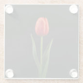 Black 4 Luxe Glass coaster, Ruby Red Tulip ガラスコースター (裏面)