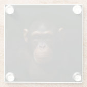 Black 4 Luxe Glass coaster, Serene Chimpanzee ガラスコースター (裏面)