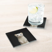 Black 4 Luxe Glass coaster, Stylish Ermine ガラスコースター (アングル)