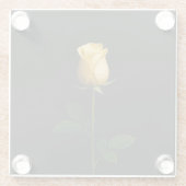 Black 4 Luxe Glass coaster, Sunlit Yellow Rose ガラスコースター (裏面)