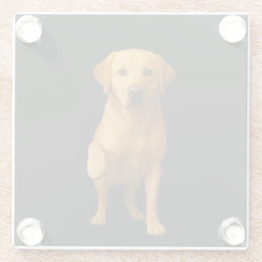 Black 4 Luxe Glass coaster, Tender Labrador ガラスコースター (裏面)