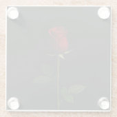 Black 4 Luxe Glass coaster, Velvet Red Rose ガラスコースター (裏面)