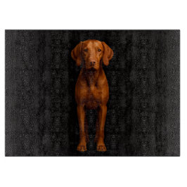 Black 4 Luxe Glass cutting board Agile Vizsla Dog カッティングボード