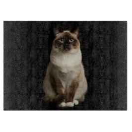 Black 4 Luxe Glass cutting board Birmanese Cat カッティングボード