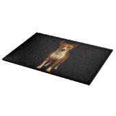 Black 4 Luxe Glass cutting board Classy Basenji カッティングボード (角)