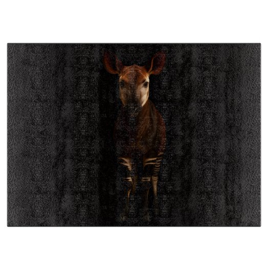 Black 4 Luxe Glass cutting board Forest Okapi カッティングボード (正面)