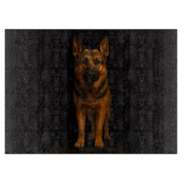 Black 4 Luxe Glass cutting board German Shepherd カッティングボード