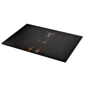 Black 4 Luxe Glass cutting board Guardian Doberman カッティングボード (角)
