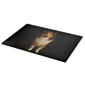 Black 4 Luxe Glass cutting board Loyal Collie Dog カッティングボード (角)