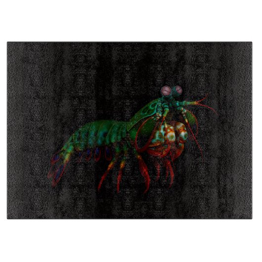 Black 4 Luxe Glass cutting board Mantis Shrimp カッティングボード (正面)