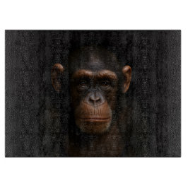 Black 4 Luxe Glass cutting board Serene Chimpanzee カッティングボード