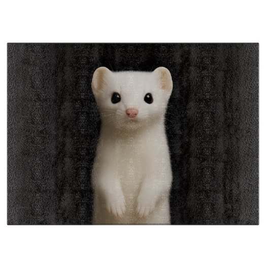 Black 4 Luxe Glass cutting board Stylish Ermine カッティングボード (正面)