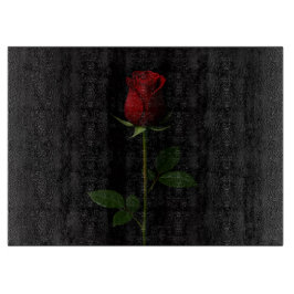 Black 4 Luxe Glass cutting board Velvet Red Rose カッティングボード