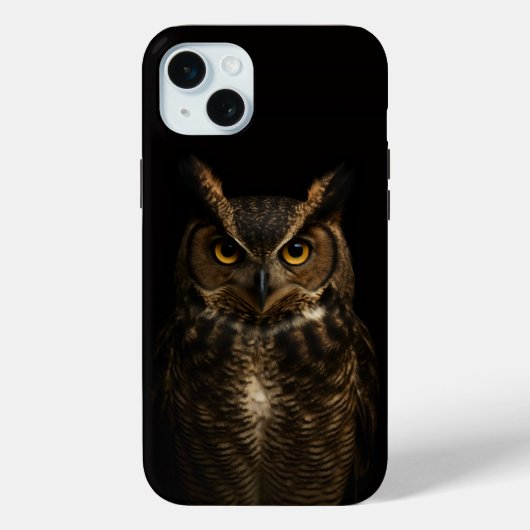 Black 4 Luxe, Golden Amber Eye Owl Case-Mate iPhoneケース (裏面)