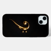 Black 4 Luxe, Golden Bass Clef iPhone 15 Plus Case-Mate iPhoneケース (裏面 (横))