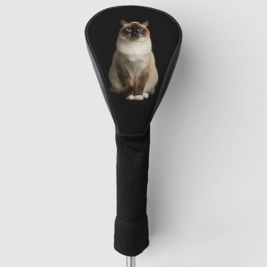 Black 4 Luxe Golf Driver Cover, Birmanese Cat ゴルフヘッドカバー (正面)
