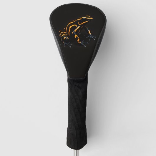 Black 4 Luxe Golf Driver Cover, Black Orange Frog ゴルフヘッドカバー (正面)