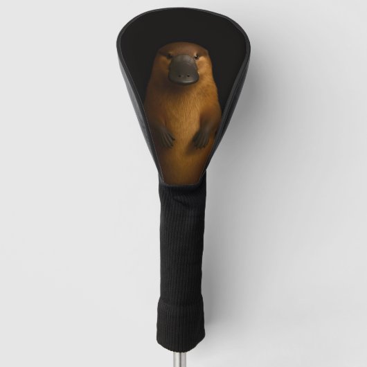 Black 4 Luxe Golf Driver Cover, Elegant Platypus ゴルフヘッドカバー (正面)