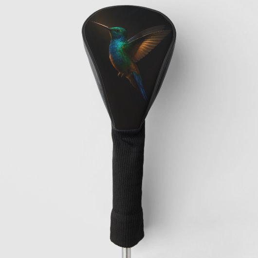 Black 4 Luxe Golf Driver Cover, Flying Hummingbird ゴルフヘッドカバー (正面)