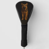 Black 4 Luxe Golf Driver Cover, German Shepherd ゴルフヘッドカバー (正面)