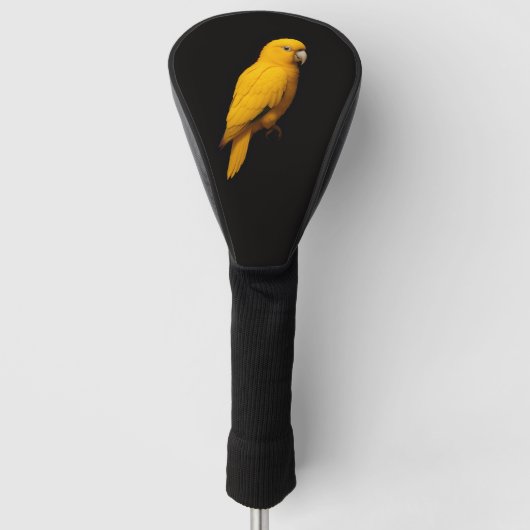 Black 4 Luxe Golf Driver Cover, Golden Parakeet ゴルフヘッドカバー (正面)