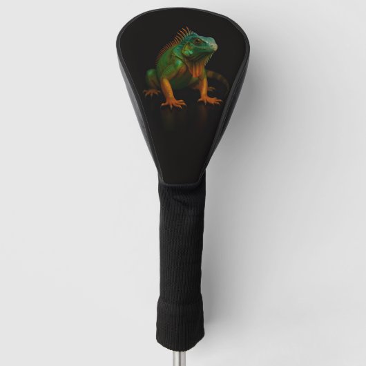 Black 4 Luxe Golf Driver Cover, Green Iguana ゴルフヘッドカバー (正面)