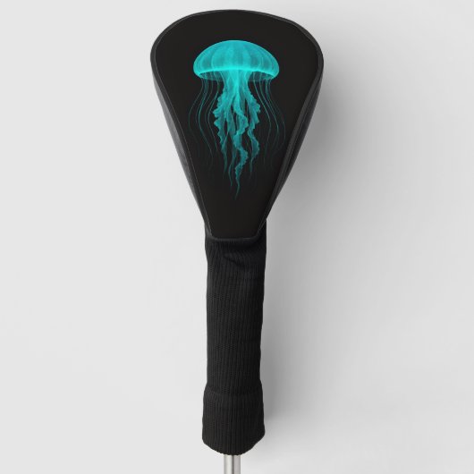 Black 4 Luxe Golf Driver Cover, Green Jellyfish ゴルフヘッドカバー (正面)