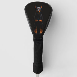 Black 4 Luxe Golf Driver Cover, Guardian Doberman ゴルフヘッドカバー
