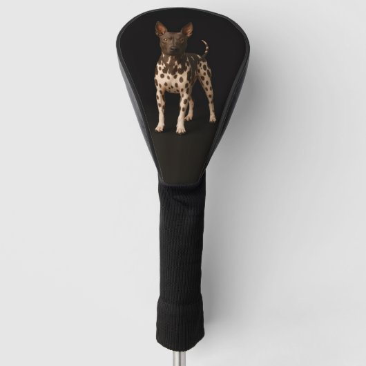 Black 4 Luxe Golf Driver Cover, Hairless Terrier ゴルフヘッドカバー (正面)
