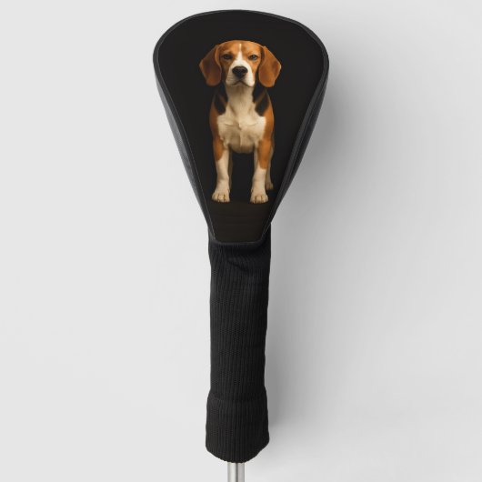 Black 4 Luxe Golf Driver Cover, Kind Beagle ゴルフヘッドカバー (正面)