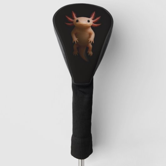 Black 4 Luxe Golf Driver Cover, Mexican Axolotl ゴルフヘッドカバー (正面)