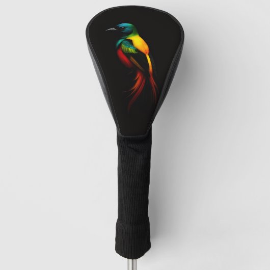 Black 4 Luxe Golf Driver Cover, Rainbow Bird ゴルフヘッドカバー (正面)