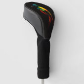 Black 4 Luxe Golf Driver Cover, Rainbow Bird ゴルフヘッドカバー (アングル)