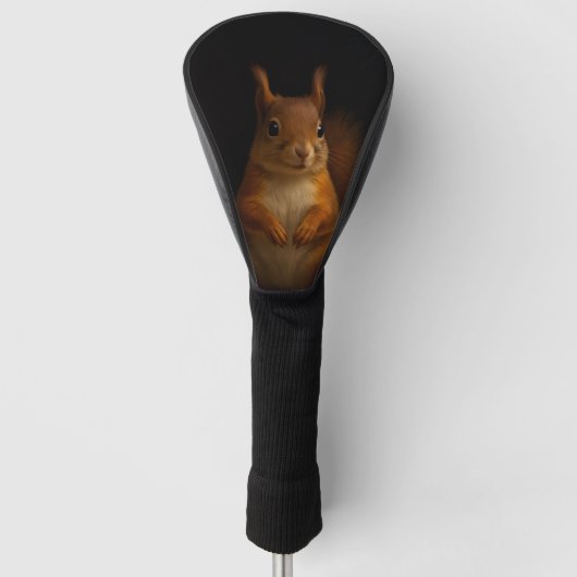 Black 4 Luxe Golf Driver Cover, Red Squirrel ゴルフヘッドカバー (正面)