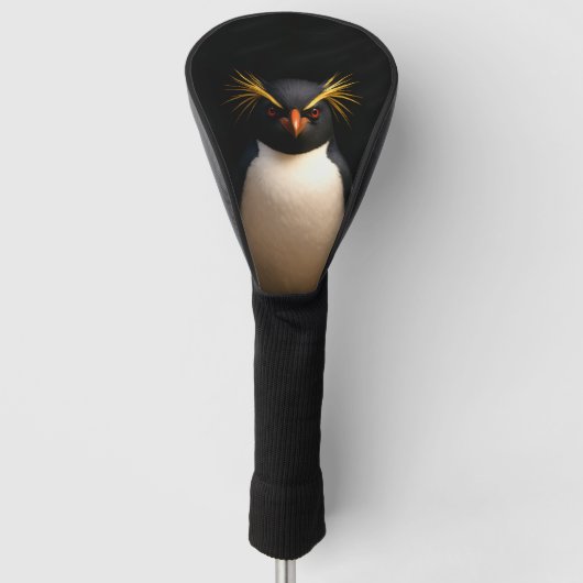 Black 4 Luxe Golf Driver Cover, Rockhopper Penguin ゴルフヘッドカバー (正面)