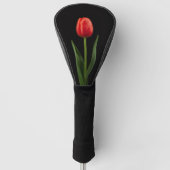 Black 4 Luxe Golf Driver Cover, Ruby Red Tulip ゴルフヘッドカバー (正面)