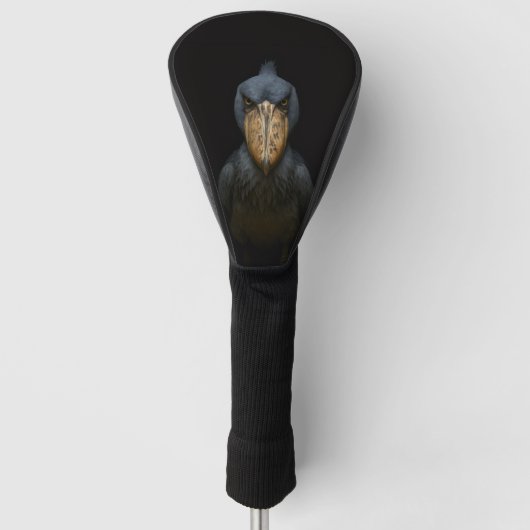 Black 4 Luxe Golf Driver Cover, Shoebill Bird ゴルフヘッドカバー (正面)