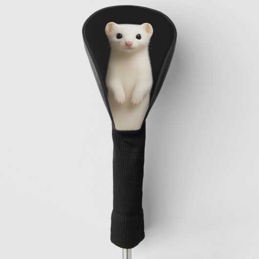 Black 4 Luxe Golf Driver Cover, Stylish Ermine ゴルフヘッドカバー (正面)