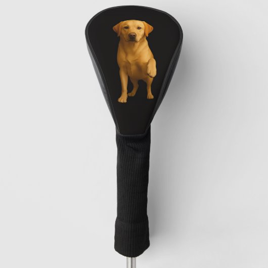 Black 4 Luxe Golf Driver Cover, Tender Labrador ゴルフヘッドカバー (正面)