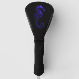 Black 4 Luxe Golf Driver Cover, Violet Seahorse ゴルフヘッドカバー