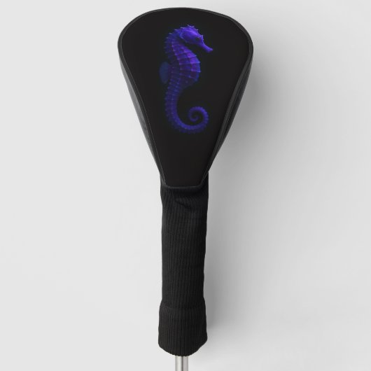Black 4 Luxe Golf Driver Cover, Violet Seahorse ゴルフヘッドカバー (正面)