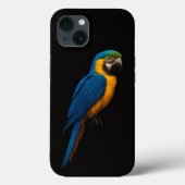 Black 4 Luxe iPhone 13, Blue Yellow Macaw Case-Mate iPhoneケース (裏面)