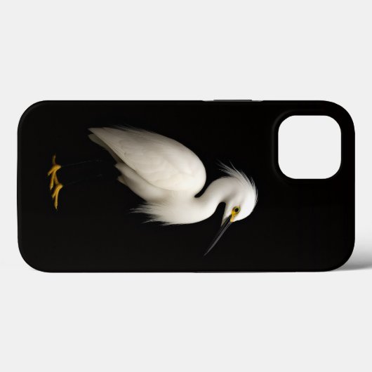 Black 4 Luxe iPhone 13, Elegant Snowy Egret Case-Mate iPhoneケース (裏面 (横))