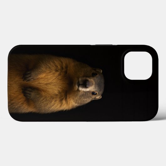 Black 4 Luxe iPhone 13, Fluffy Marmot Case-Mate iPhoneケース (裏面 (横))