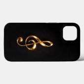 Black 4 Luxe iPhone 13, Golden Treble Clef Case-Mate iPhoneケース (裏面 (横))